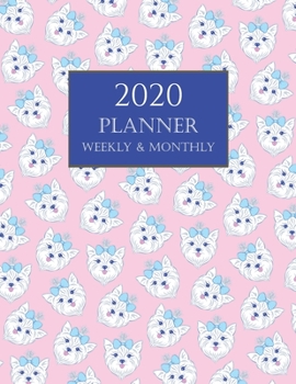 2020 Planner Weekly and Monthly: Head Cute Dog Calendar Design