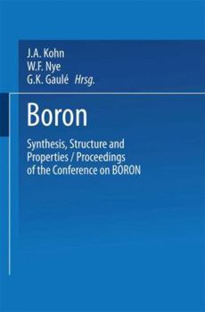 Paperback Boron Synthesis, Structure, and Properties: Proceedings of the Conference on Boron Book