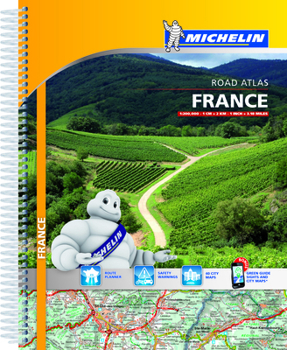Spiral-bound Michelin France Road Atlas Book