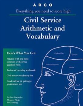 Paperback Arco Civil Service Arithmetic and Vocabulary Book