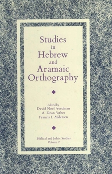 Hardcover Studies in Hebrew and Aramaic Orthography Book