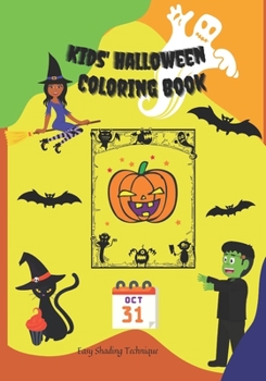 Paperback Kids' Halloween Coloring Book: Simple Images and Coloring Pages with an Easy Shading Technique! Book