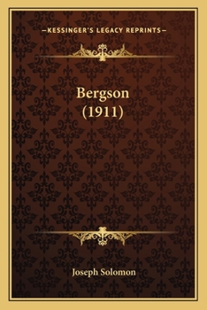 Paperback Bergson (1911) Book