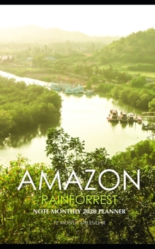 Paperback Amazon Rainforrest Note Monthly 2020 Planner 12 Month Calendar Book