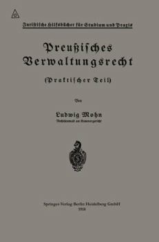 Paperback Preußisches Verwaltungsrecht: Praktischer Teil [German] Book