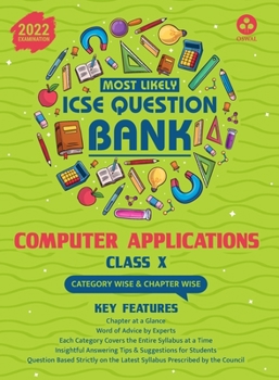 Paperback Most Likely Question Bank - Computer Applications: ICSE Class 10 for 2022 Examination Book