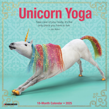 Calendar Unicorn Yoga 2025 7 X 7 Mini Wall Calendar Book