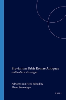 Paperback Breviarium Urbis Romae Antiquae: Editio Altera Stereotypa [Latin] Book