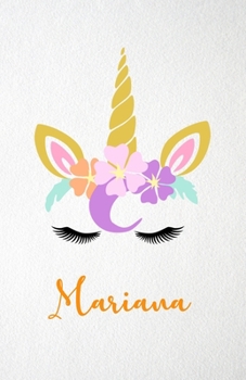 Mariana A5 Lined Notebook 110 Pages: Funny Blank Journal For Lovely Magical Unicorn Face Dream Family First Name Middle Last Surname. Unique Student Teacher Scrapbook/ Composition Great For Home Schoo