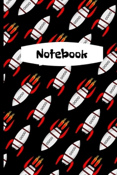 Notebook: Space Rockets:Retro Space Rocket Pattern/Design.Size 6" x 9" .120 Lined Pages