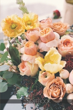 Notebook: Pink and yellow flowers / roses [110 pages]: Pink and yellow flowers / roses