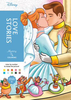 Paperback Disney Mystery Coloring: Love Stories: A Color by Number Book
