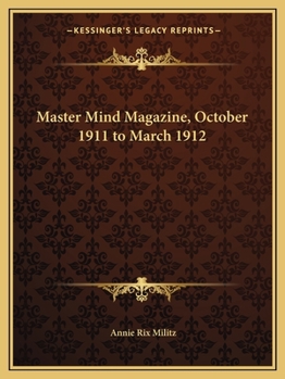 Paperback Master Mind Magazine, October 1911 to March 1912 Book