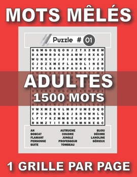 Paperback Mots Mêlés Adultes: Gros Caractères avec Solutions 1500 Mots Caches Pour Adultes et Personnes agees, Recommandé pour les personnes malvoya [French] Book