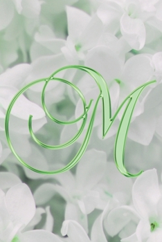 M Journal: A Monogram M Initial Capital Letter Notebook For Writing And Notes: Great Personalized Gift For All First, Middle, Or Last Names (Green Gold Lilac Flower Floral Print)