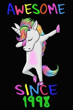 Paperback Awesome Since 1998 Unicorn Dab Notebook gift: 18 x 9 inch, 120 Page Blank Lined Paperback Book
