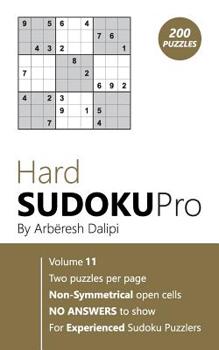 Paperback Sudoku: Hard Sudoku Pro Book for Experienced Puzzlers (200 puzzles), Vol. 11 Book