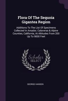 Paperback Flora Of The Sequoia Gigantea Region: Additions To The List Of Specimens Collected In Amador, Calaveras & Alpine Counties, California, At Altitudes Fr Book