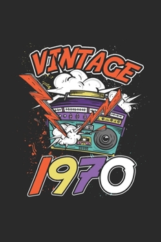 Vintage 1970: Blank Lined Notebook – Journal for Birthday Gift Idea