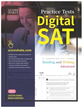 Paperback Scoreshake Digital SAT Reading and Writing Advanced Practice Tests Book