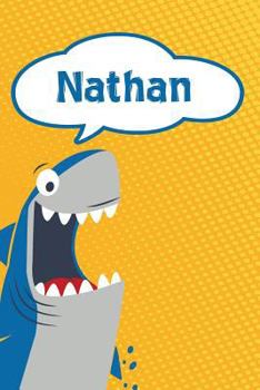 Paperback Nathan: Personalized Shark Isometric Dot Paper Notebook for Kids 120 Pages 6x9 Book
