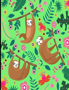 Alexandra: Light Green Sloth Notebook, 366 Pages College Ruled Sloth Notebook, Cute Sloth Cover Note Pad