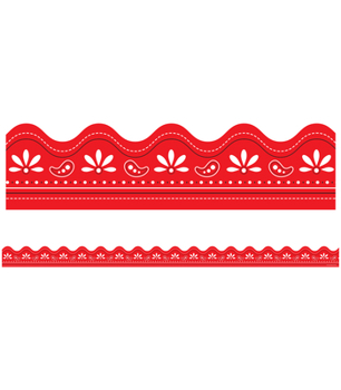 Office Product Carson Dellosa 39Ft Red Bandana Bulletin Board Borders, Paisley Scalloped Bulletin Board Border for Bulletin Board, Western Cowboy Party Decorations, Summer Bulletin Board Decorations, Classroom Decor Book