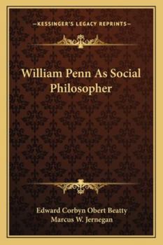 Paperback William Penn As Social Philosopher Book