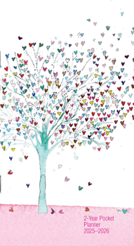 Paperback 2025-26 Tree of Hearts 2-Year Pocket Planner (24-Month Calendar) Book
