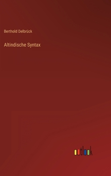 Hardcover Altindische Syntax [German] Book