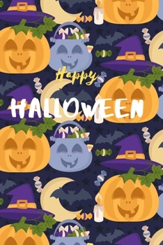 Happy Halloween: Black Lined Paper Halloween Composition Book With Creepy Scary And Happy Pumpkin Journal And Diary 100 Pages For Kids