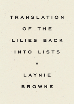 Paperback Translation of the Lilies Back Into Lists Book