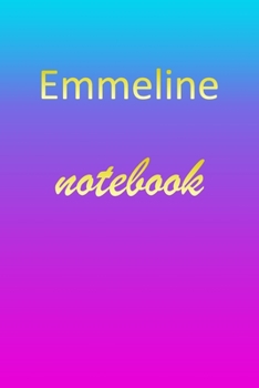Emmeline: Blank Notebook | Wide Ruled Lined Paper Notepad | Writing Pad Practice Journal | Custom Personalized First Name Initial E Blue Purple Gold ... Homeschool & University Organizer Daybook
