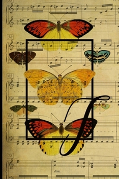 Paperback Letter "T" - Monogram Butterfly Music Journal - Blank Score Sheets: 120 pages to write your music compositions Book