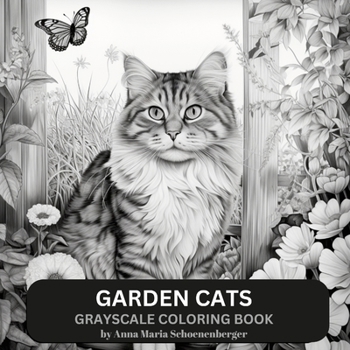 Paperback Garden Cats Grayscale Coloring Book