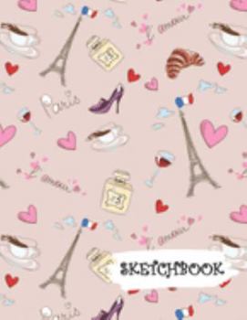 Sketchbook: Paris Café Wine Fun Framed Drawing Paper Notebook