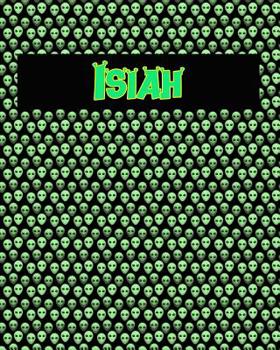 Paperback 120 Page Handwriting Practice Book with Green Alien Cover Isiah: Primary Grades Handwriting Book
