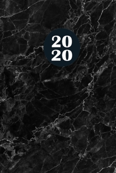 2020: Planer 2020 mit schwarzen Marmor Cover / plus Register für Adressen von A-Z (German Edition)