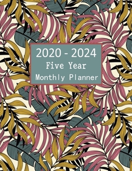 2020 - 2024 Five Year Monthly Planner: 2020-2024 Tropical Calendar