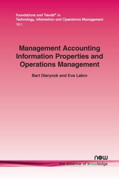 Paperback Management Accounting Information Properties and Operations Management Book