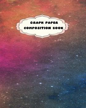 Paperback Graph Paper Composition Book: Pink Red Blue Starry Sky Theme-Student Grid Book 2 squares per inch-8 x 10" Book