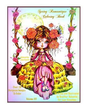 Paperback Spring Romantique Coloring Book: Elegant Romantic Ladies, Flowers, Peacocks, Swans Lacy Sunshine Adult Coloring Book