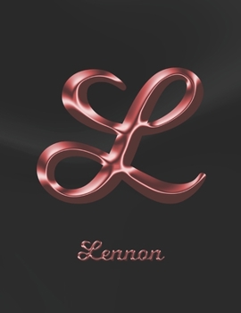 Lennon: 1 Year Weekly Planner with Note Pages (12 Months) | Black Marble Rose Gold Pink Effect Letter L | 2020 - 2021 | Week Planning | Monthly ... | Plan Each Day, Set Goals & Get Stuff Done