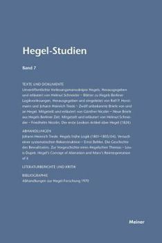 Paperback Hegel-Studien / Hegel-Studien Band 7 (1972) [German] Book