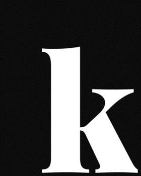 k: Large Minimalist Modern Lined Notebook in Black and White Personalized Monogram Lowercase Letter k
