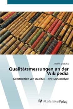 Paperback Qualitätsmessungen an der Wikipedia [German] Book