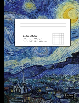 Starry Night Van Gogh Composition Book College Ruled Notebook
