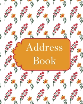 Paperback Address Book: Red Floral - Alphabetical order -Journal - Email - Address Book