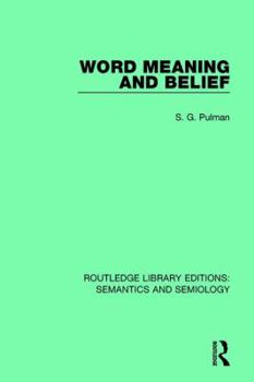 Paperback Word Meaning and Belief Book