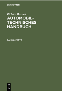 Hardcover Richard Bussien: Automobiltechnisches Handbuch. Band 2 [German] Book